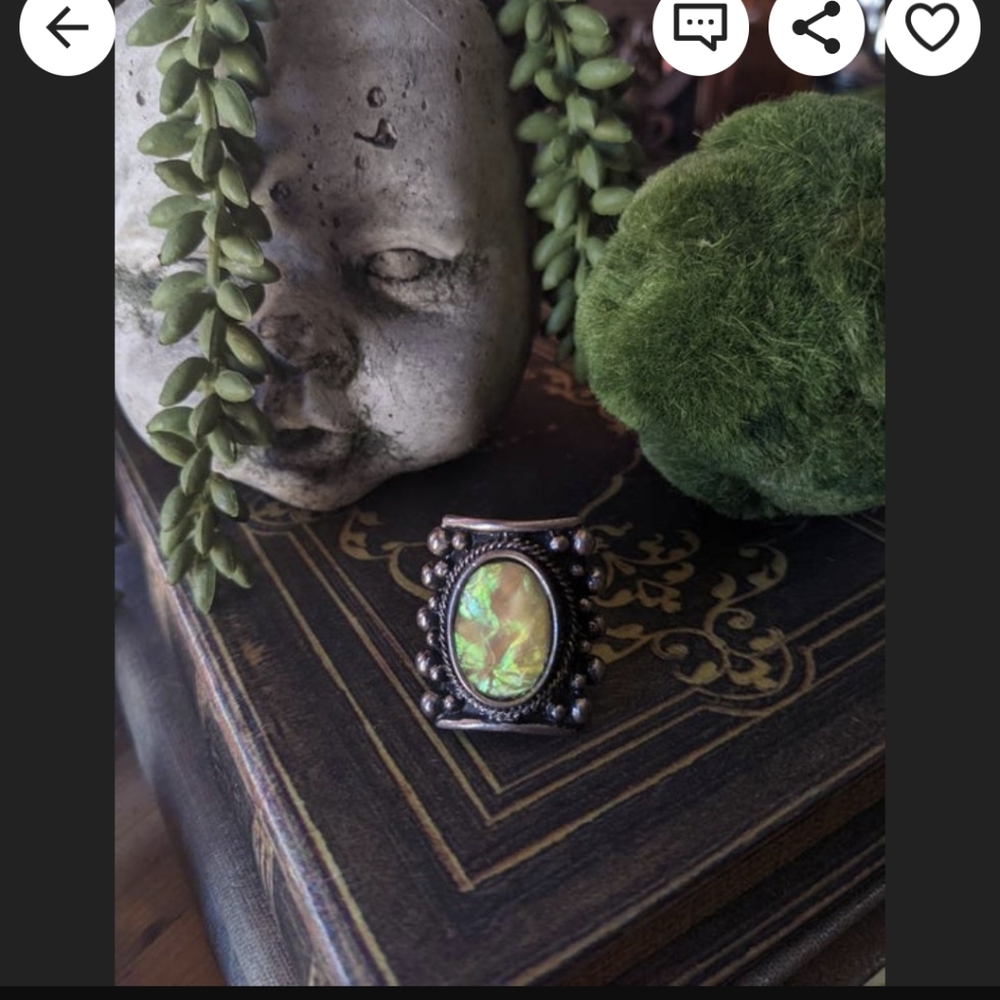 Synthetic opal statement ring - Picture 6 of 7